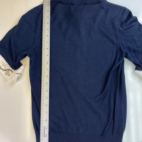 ESCADA Collar Pearl Shirt Sailing Navy Nautical 34 - Picture 7 of 8